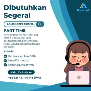 Lowongan Kerja Sebagai Admin Operasional (Part Time) untuk Doctor AC Penempatan di Denpasar