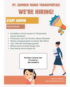 Lowongan Kerja Sebagai Admin untuk PT. Sumber Manis Transportasi di Bali penempatan di Denpasar