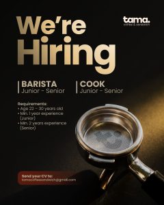 Lowongan Kerja Sebagai Barista, Cook untuk Tama Coffee & Sandwich di Bali penempatan di Kesiman