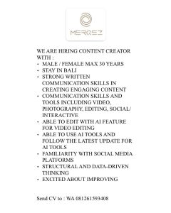 Lowongan Kerja Sebagai Content Creator untuk MERQEZ Penempatan di Badung