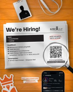 Lowongan Kerja Sebagai Cook/Kitchen, Cashier untuk Almaz Fried Chicken di Bali penempatan di Denpasar