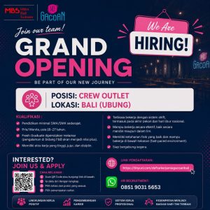 Lowongan Kerja Sebagai Crew Outlet, Crew Produksi, Management Trainee untuk Mie Gacoan di Bali penempatan di Bali