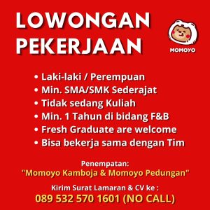 Lowongan Kerja Sebagai Crew Outlet untuk Momoyo di Bali penempatan di Denpasar