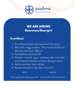 Lowongan Kerja Sebagai Doorman/Doorgirl untuk Padma Medical Group di Bali penempatan di Denpasar