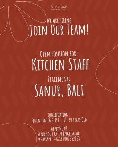 Lowongan Kerja Sebagai Kitchen Staff untuk Bali Sabi di Bali penempatan di Denpasar