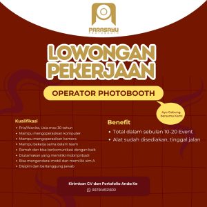 Lowongan Kerja Sebagai Operator Photobooth, Photographer, Videographer untuk Parasayu Photobooth di Bali penempatan di Denpasar