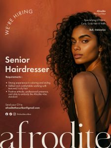 Lowongan Kerja Sebagai Senior Hairdresser untuk Afrodite The Curl Bar di Bali penempatan di Berawa