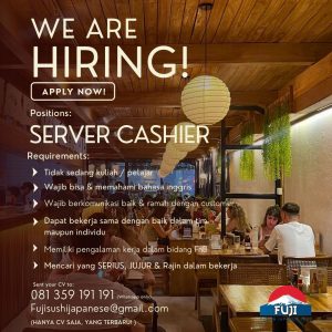 Lowongan Kerja Sebagai Server, Cashier untuk Fuji Japanese Restaurant di Bali penempatan di Badung
