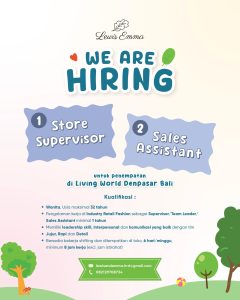 Lowongan Kerja Sebagai Store Supervisor, Sales Assistant untuk Lewis Emma Penempatan di Living World Denpasar