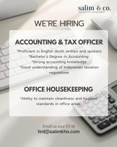 Lowongan Kerja Sebagai Accounting & Tax Officer untuk Salim & Co penempatan di Kerobokan, Badung