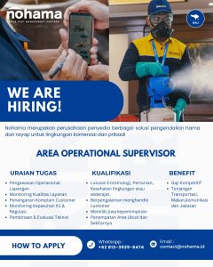 Lowongan Kerja Sebagai Area Operational Supevisor untuk Nohama Penempatan di Ubud, Gianyar
