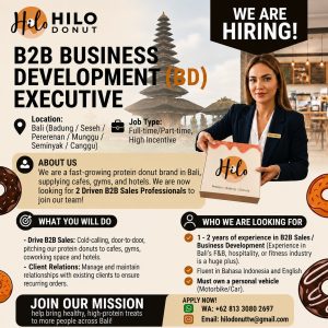 Lowongan Kerja Sebagai B2B Business Development (BD) Executive untuk Hilo Donut Penempatan di Badung