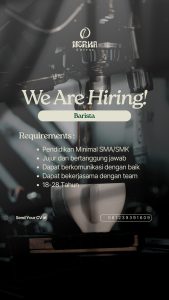Lowongan Kerja Sebagai Barista untuk Nerka Coffee Penempatan di Denpasar