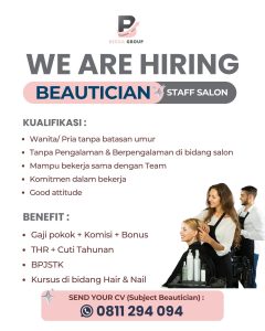 Lowongan Kerja Sebagai Beautician / Staff Salon untuk Bexxa Group Penempatan di Denpasar
