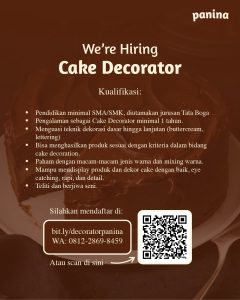Lowongan Kerja Sebagai Cake Decorator untuk Panina Penempatan di Bali