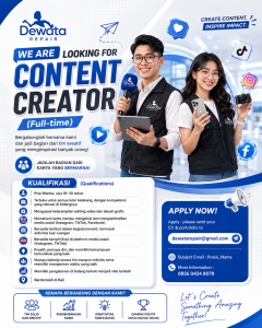 Lowongan Kerja Sebagai Content Creator untuk Dewata Repair penempatan di Denpasar