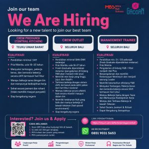 Lowongan Kerja Sebagai Crew Outlet dan Management Trainee untuk PT Mitra Bali Sukses (Mie Gacoan Bali) Penempatan di Bali