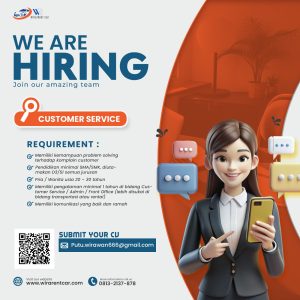 Lowongan Kerja Sebagai Customer Service untuk Wira Rent Car Penempatan di Badung
