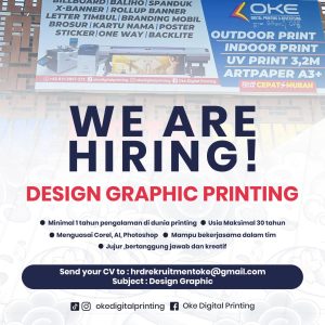 Lowongan Kerja Sebagai Design Grafis Printing untuk OKE Digital Printing and Advertising Penempatan di Denpasar