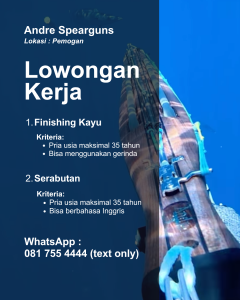 Lowongan Kerja Sebagai Finishing Kayu, Serabutan untuk Andre Spearguns Penempatan di Pemogan, Denpasar