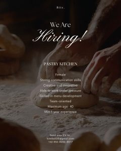 Lowongan Kerja Sebagai Pastry Kitchen untuk Bite Bali Penempatan di Seminyak, Badung