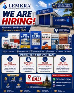 Lowongan Kerja Sebagai Sales Retail, Supervisor Retail, Admin & Koordinator Gudang, SPG/SPB untuk Lemkra Bali Penempatan di Denpasar