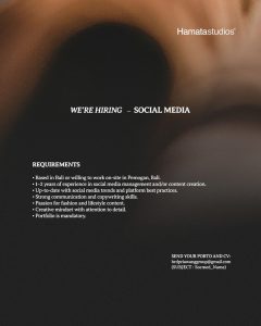 Lowongan Kerja Sebagai Social Media, Warehouse Central untuk Hamatastudios di Denpasar