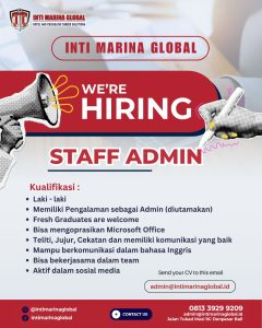 Lowongan Kerja Sebagai Staff Admin untuk Inti Marina Global di Denpasar