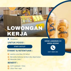 Lowongan Kerja Sebagai Staff Outlet untuk Soemo penempatan di Denpasar